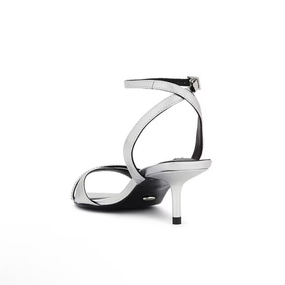 Tony Bianco Fortune Sandals Silver Nappa Metallic high heels strappy Revolve 5 - Picture 5 of 14